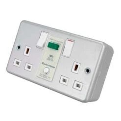 Greenbrook RCD SafetySure Twin Switch Socket Metal - M22SM