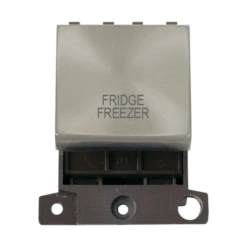 Click Scolmore MiniGrid 20A Double-Pole Ingot Fridge Freezer Switch Satin Chrome - MD022SC-FF