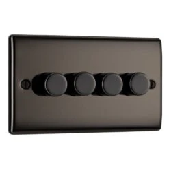 BG Nexus Metal Black Nickel Quadruple Intelligent Led Dimmer Switch, 2-Way Push On/Off - NBN84