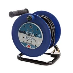 Masterplug 4 Socket 25M 13A Open Cable Reel - Blue - LDCC2513-4BL-MP