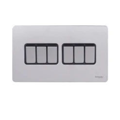 Schneider® Schneider USFP 16AX 6G 2W Switched Black Insert Stainless Steel - GU1462BSS