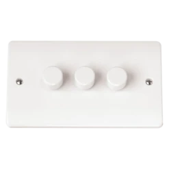 Click Scolmore Mode 13A 3 Gang 2 Way Dimmer Switches Polar White - CMA147