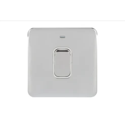 Schneider® Schneider LSD 1G 50A Double Pole Switched With LED Indicator White Insert Polished Chrome - GGBL4011WPC