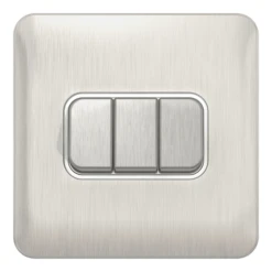 Schneider® Schneider LSD 10AX 3G 2W Switch White Insert - Stainless Steel - GGBL1032WSS
