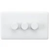 Knightsbridge Curved Edge 3G 40-400W Dimmer - White - CU2163