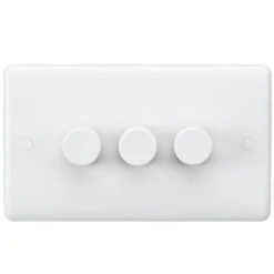Knightsbridge Curved Edge 3G 40-400W Dimmer - White - CU2163
