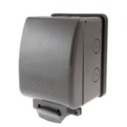 Click Scolmore Aquip Weatherproof Switched Single Plug Socket 13A 1 Gang IP66 - OA035AG