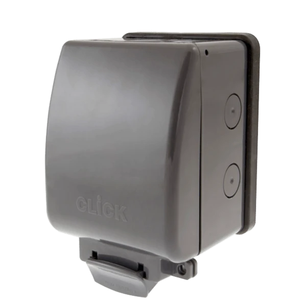 Click Scolmore Aquip Weatherproof Switched Single Plug Socket 13A 1 Gang IP66 - OA035AG 3 Click Scolmore Aquip Weatherproof Switched Single Plug Socket 13A 1 Gang IP66 - OA035AG