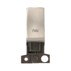 Click Scolmore MiniGrid 13A Double-Pole Ingot Fan Switch Satin Chrome - MD018SC-FN