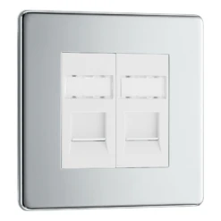 BG Flat Plate Polished Chrome Rj45 Data Skt 2G - FPCRJ452