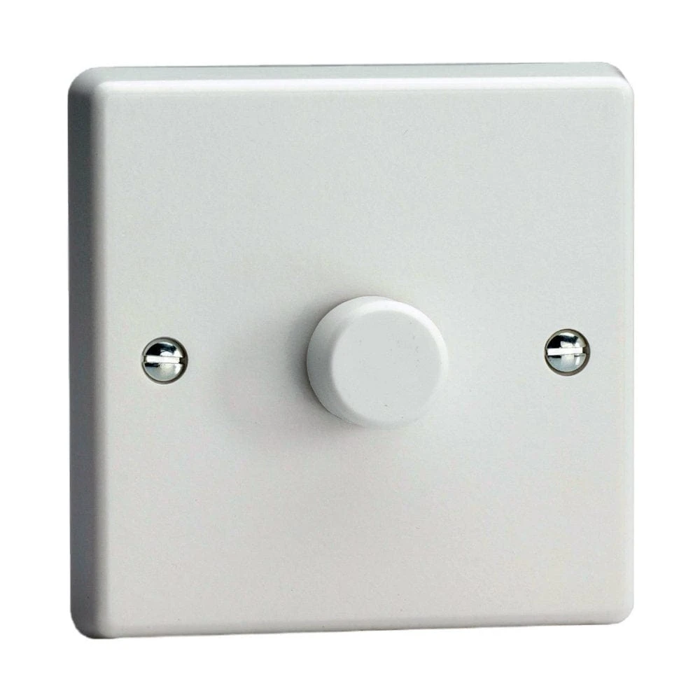 Varilight V-Pro 1 Gang 2-Way 1x100W Dimmer Switch - Classic White With White Knobs - JQP401W 3 Varilight V-Pro 1 Gang 2-Way 1x100W Dimmer Switch - Classic White With White Knobs - JQP401W
