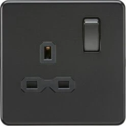 Knightsbridge Screwless 13A 1G DP Switched Socket - Matt Black With Black Insert - SFR7000MBB
