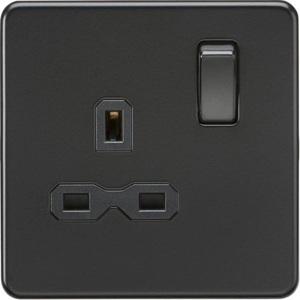 Knightsbridge Screwless 13A 1G DP Switched Socket - Matt Black With Black Insert - SFR7000MBB 3 Knightsbridge Screwless 13A 1G DP Switched Socket - Matt Black With Black Insert - SFR7000MBB