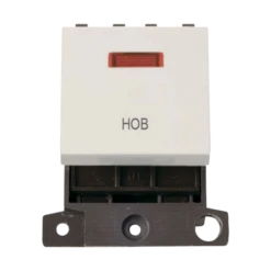 Click Scolmore MiniGrid 20A Double-Pole Ingot & Neon Hob Switch White - MD023PW-HB