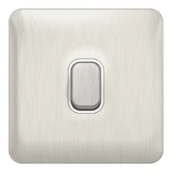Schneider® Schneider LSD 10AX 1G 2W Switch White Insert - Stainless Steel - GGBL1012WSS