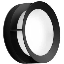 Philips Actea 12W LED Round Outdoor Wall Light Black - Warm White - 915005554301