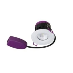 Robus UlTIMUM 7w CCT3 Selectable Fire Rated Downlighter 60 Beam Angle, IP65, Dimmable, C/w White Trim - RUL07X0-01