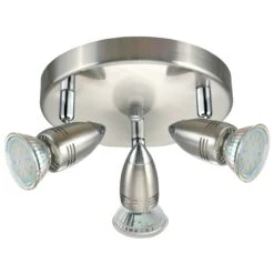 EGLO GU10 Magnum-LED Satin Nickel LED Circular Ceiling Spotlight 3x3W - 95824