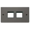 Click Scolmore MiniGrid 2 Gang Plate (2+2) Switch Aper Black Nickel - VPBN404BK
