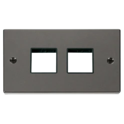 Click Scolmore MiniGrid 2 Gang Plate (2+2) Switch Aper Black Nickel - VPBN404BK