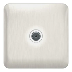 Schneider® Schneider LSD Data TV/FM Single Direct Connection White Insert Stainless Steel - GGBL7010WSS