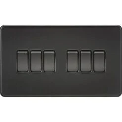 Knightsbridge Screwless 10AX 6G 2-Way Switch - Matt Black - SF4200MBB