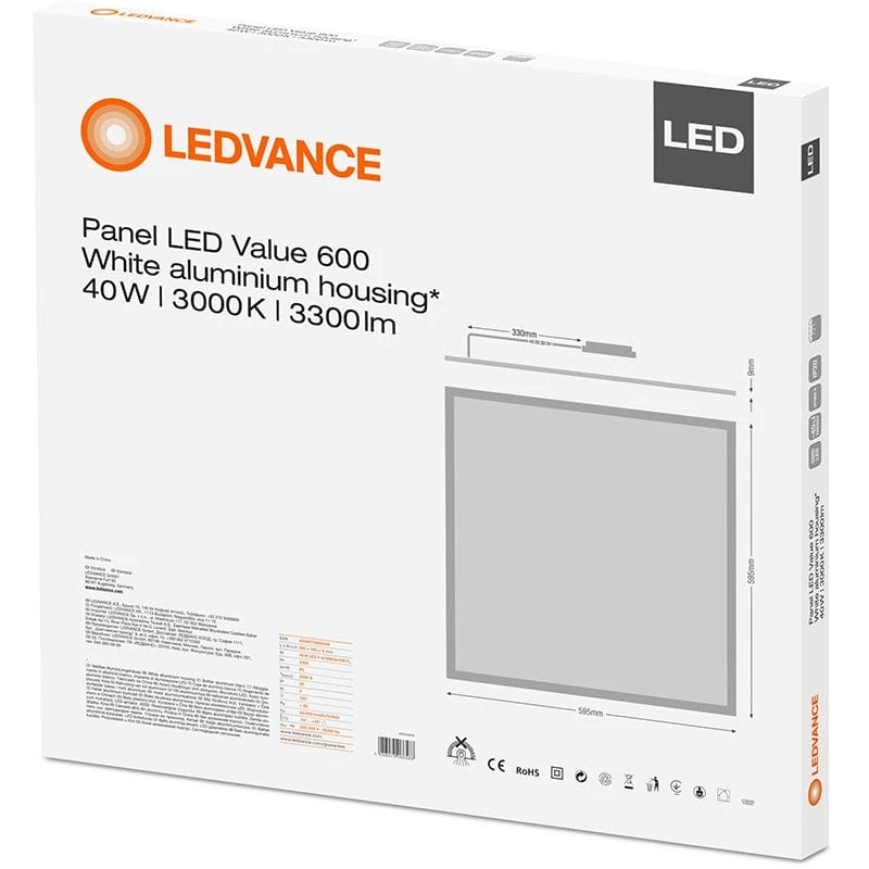 LEDVANCE 40W 600x600mm 120 Degree LED Ceiling Panel - Cool White - VP60040-066601 - Image 6