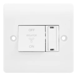 Click Scolmore Mode 10A 3-Pole Fan Isolation Fused Spur With Switch Polar White - CMA3020