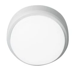 Robus Ohio White/Black Trim 8W Circular Bulkhead - Warm White