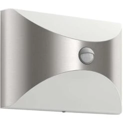 Philips Herb 6W LED Outdoor Wall Light With PIR Stainless Steel - Warm White - 915005197501