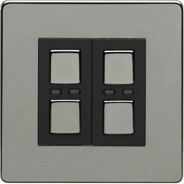 LightwaveRF 230V 2 Gang Master Dimmer - Black Chrome - JSJSLW420BLK 3 LightwaveRF 230V 2 Gang Master Dimmer - Black Chrome - JSJSLW420BLK