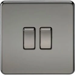 Knightsbridge Screwless 10AX 2G 2-Way Switch - Black Nickel - SF3000BN