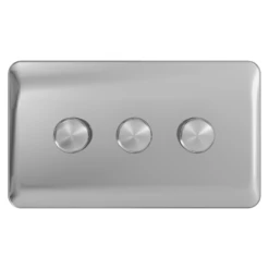 Schneider® Schneider LSD Dimmer Switch 3G 2W 250W Polished Chrome - GGBL6032CPCS