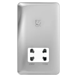 Schneider® Schneider LSD Shaver Socket 115/230V White Insert Polished Chrome - GGBL7090WPCS