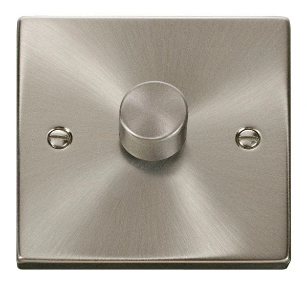 Click Scolmore Deco Satin Chrome 1 Gang 2 Way Dimmer Switch - VPSC140 3 Click Scolmore Deco Satin Chrome 1 Gang 2 Way Dimmer Switch - VPSC140