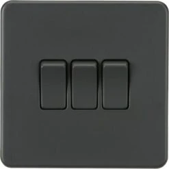 Knightsbridge Screwless 10AX 3G 2-Way Switch - Anthracite - SF4000AT