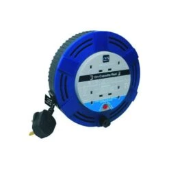 Masterplug 4 Socket 10M 10A Cassette Cable Reel - Blue - MCT1010-4BL-MP
