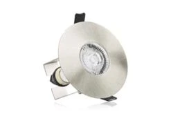 Integral Evofire IP65 Round Satin Nickel 70-100mm Cutout Downlight With GU10 Holder & Insulation Guard - ILDLFR70D014