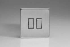 Varilight 1 Gang (Single), 13 Amp Switched Fused Spur, Dimension Screwless Brushed Steel - XDS6DS