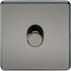 Knightsbridge Screwless 1G 2-way 10-200W (5-150W LED) Trailing Edge Dimmer - Black Nickel - SF2181BN