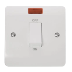 Click Scolmore Mode 45A Cooker Rocker Switch With Neon Polar White - CMA501