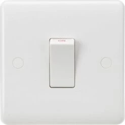 Knightsbridge Curved Edge 45A 1G DP Switch (White Rocker) - White - CU8331W