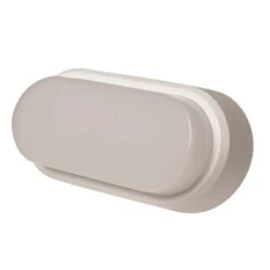 Robus Ohio White/Black Trims 8W Oval Bulkhead - Warm White