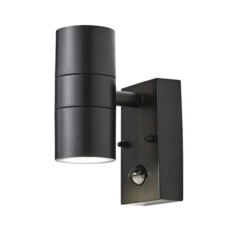 Forum Neso Wall GU10 Up/Downlight With PIR IP44 - Black - CZ-31744-BLK