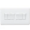 Knightsbridge Curved Edge 10AX 6G 2-Way Switch - White - CU4200
