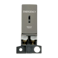Click Scolmore MiniGrid Double-Pole Key Switch Ingot Emergency Test Black Nickel - MD029BN