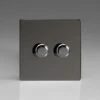 Varilight 2 Gang 2 Way Push On/Off Rotary LED Dimmer 2 X 0 120W (1 10 LEDs) - JDiP252S