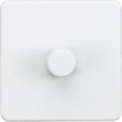 Knightsbridge Screwless 1G 2-way 10-200W (5-150W LED) Trailing Edge Dimmer - Matt White - SF2181MW