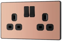 BG Evolve Polished Copper Double Switched 13A Power Socket - PCDCP22B -Led Lighting Shop PCDCP22B PCDCP Part BG PCDCP22B 0120 RA BASE