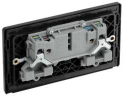BG Evolve Polished Copper Double Switched 13A Power Socket - PCDCP22B -Led Lighting Shop PCDCP22B PCDCP Part BG PCDCP22B 0141 BLA ELEVATION
